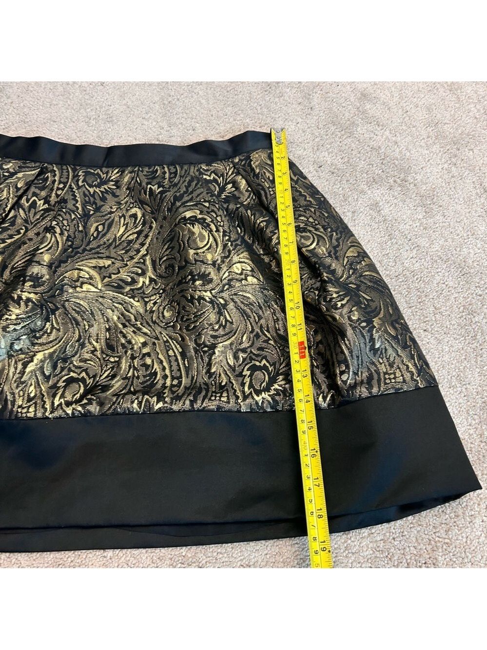 PINK Tartan gold brocade Tiffany mini skirt metallic skater circle Sz 6 NWOT - Picture 10 of 13